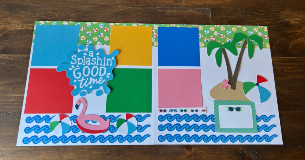 Cricut Scrapbook Double Page Pool Layout