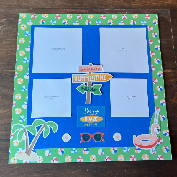 Beach ball summertime family scrapbook idea