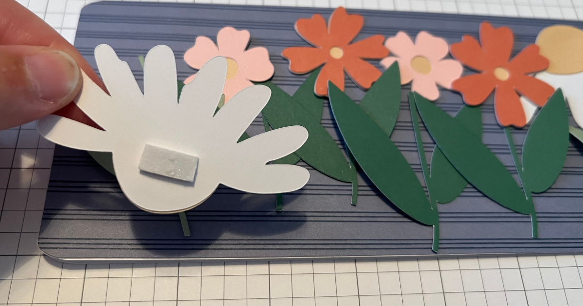 Use 3D foam tape to add on flowers